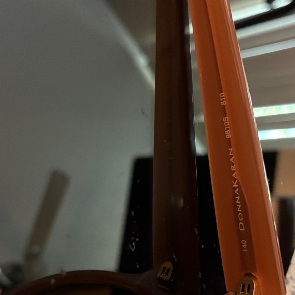 Donna Karan Orange and Brown Eyewear Frame Accent
